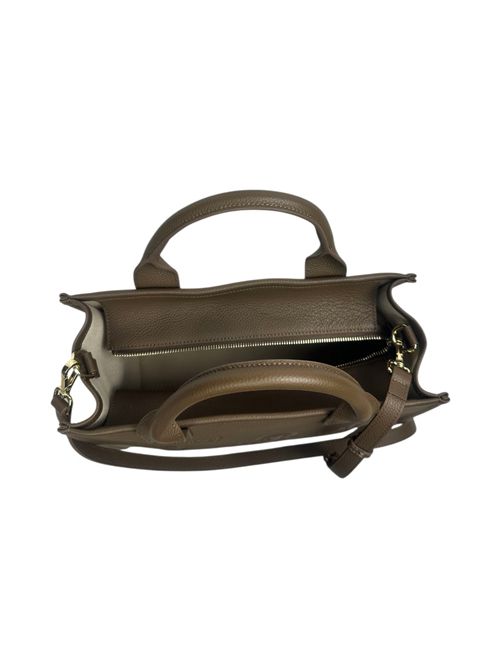 borsa donna vanity large in pelle martellata marrone MC2 Saint Barth | VANITY BAG LARGE-GRAIN LEATHER SB18